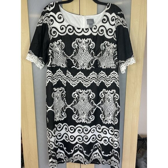 Rabbit Rabbit Rabbit Dresses & Skirts - Rabbit Rabbit Rabbit Designs Dress Sz 16 Plus Black White Wedding Career Retro